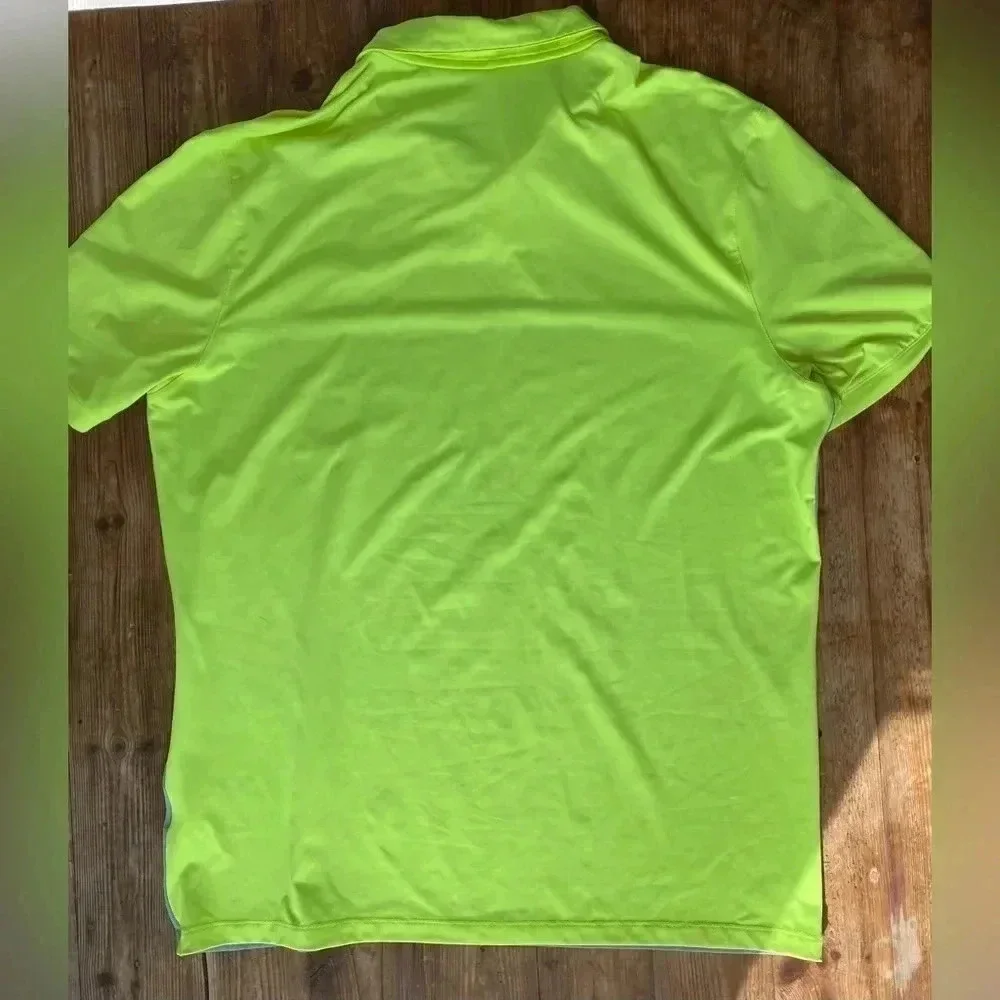 Nike Golf Dri-Fit Collared Short Sleeve Men’s Polo Shirt Large Grey‎ Yellow GUC